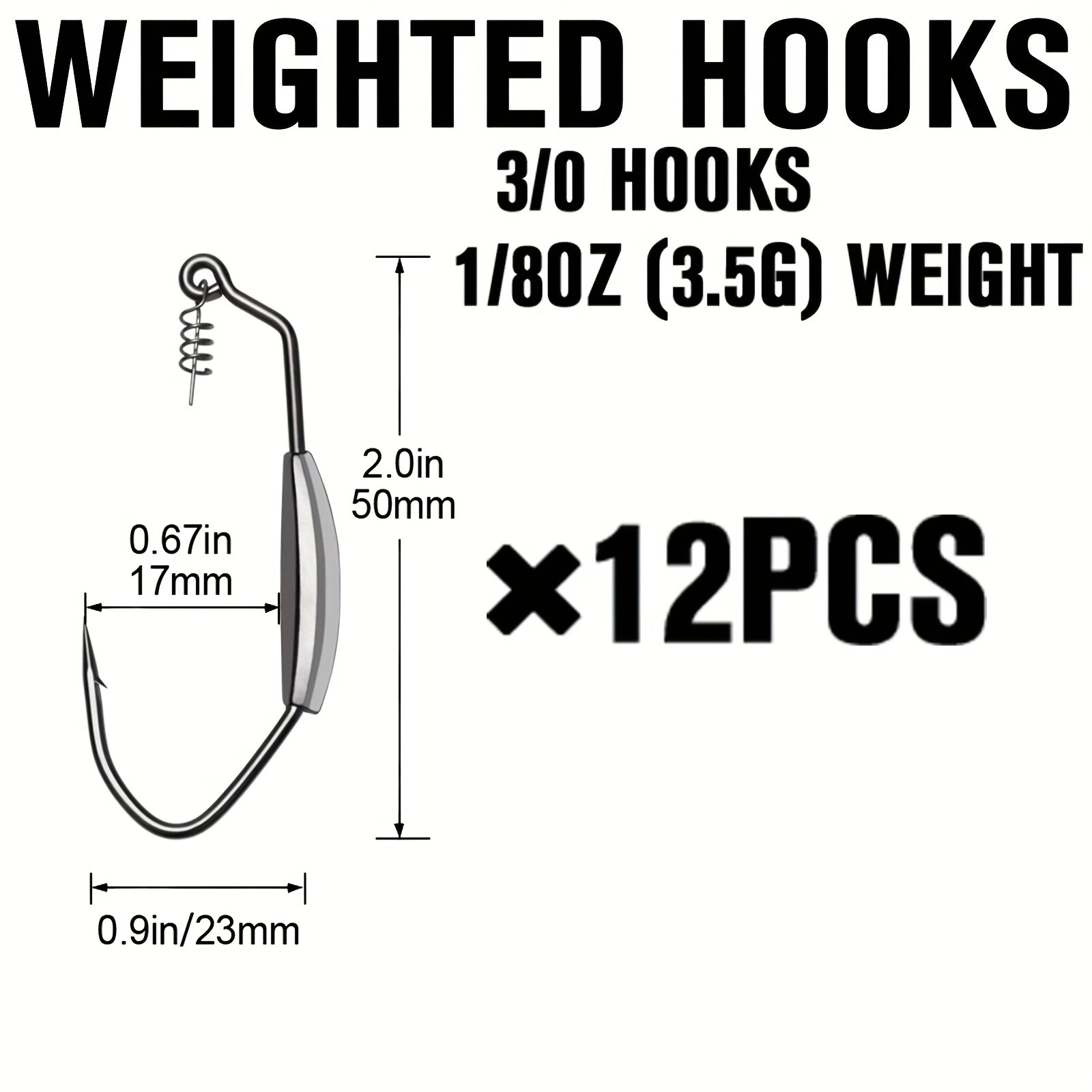 Fishing Lures – Saltwater, Freshwater, Bass – 12pcs Weighted Swimbait Hooks Fishing Saltwater Freshwater Worm Weedless – Practical Gear for Every Cast for US Anglers