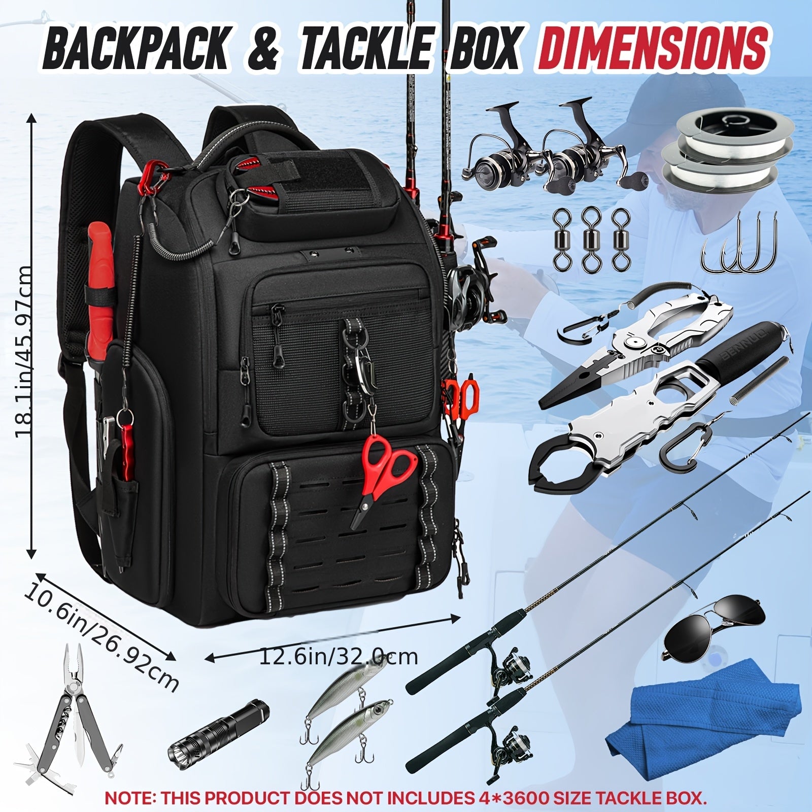 Angler Fishing Rod – Angler-Focused Outdoor Design – Fishing Tackle Backpack Rod Holder Liter Gear Bag Storage – Versatile Water-Ready Design for US Anglers