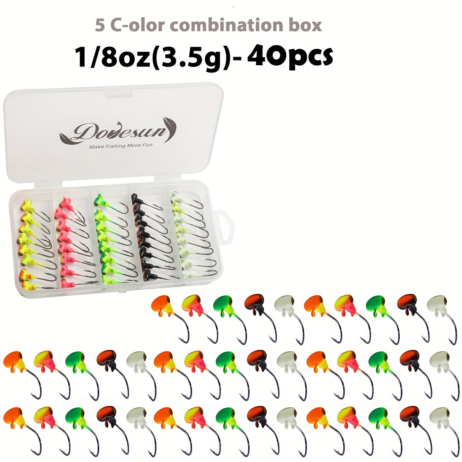 Fishing Gear Backpack – Saltwater, Freshwater, Bass, Crappie – Dovesun Fishing Jig Heads Hooks 40pcs Football Head Eyes – Compact Tackle Solution for US Anglers