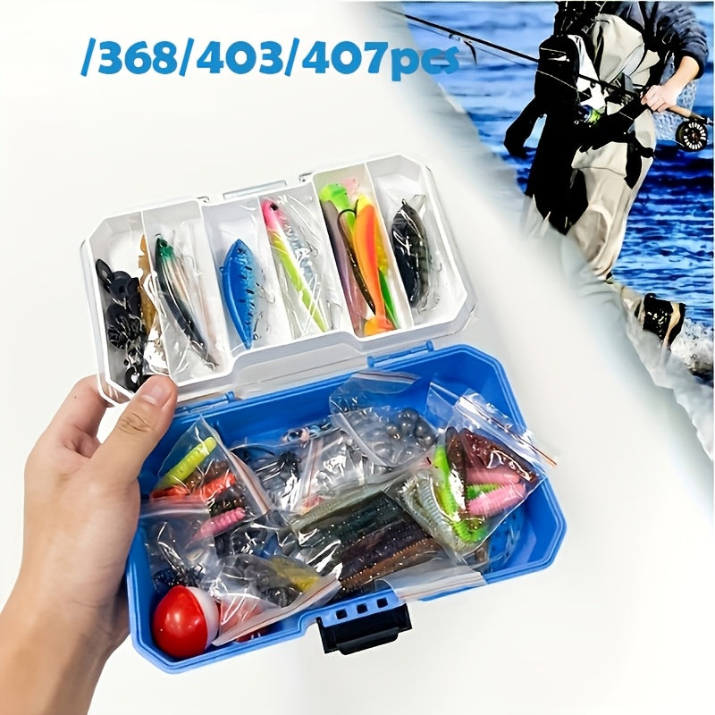 Fishing Rod Storage Bag – Compact Tackle Solution – 368 403 407pcs Fishing Lures Tackle Box Kit Complete – Field-Ready Performance for US Anglers