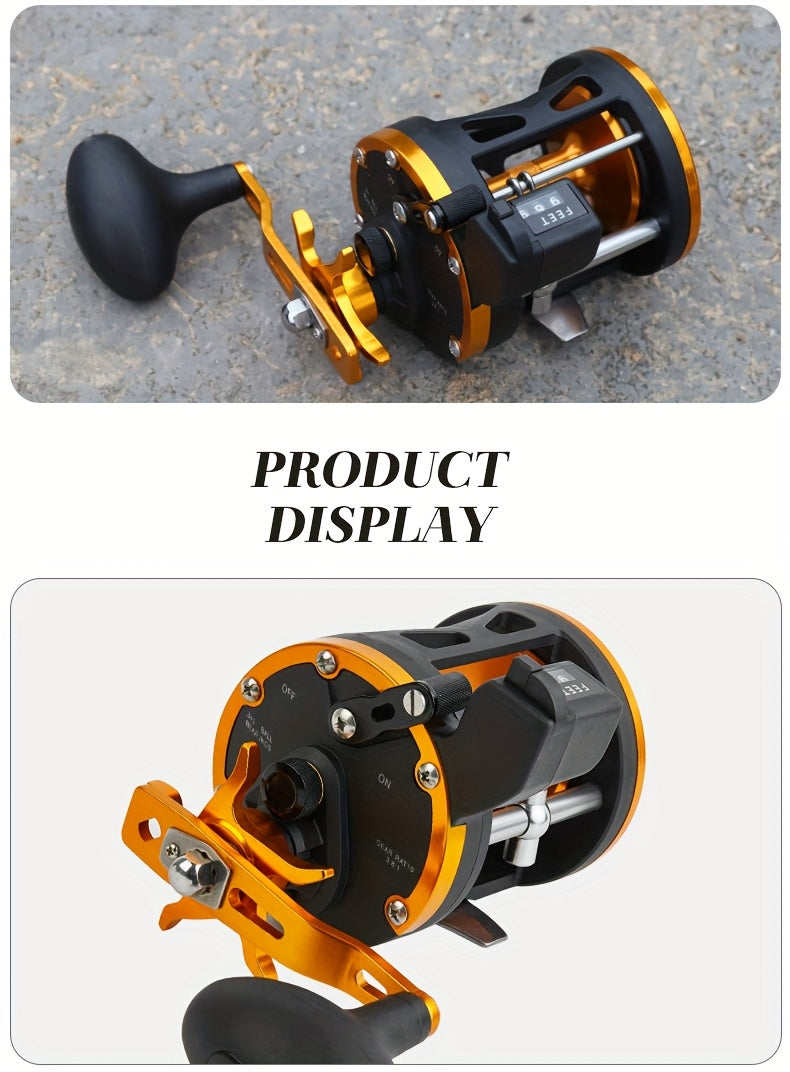 Freshwater Fishing Reel – Saltwater, Offshore – Billings Trolling Drum Fishing Reel Featuring Line Counter 1bb – Compact Tackle Solution for US Anglers