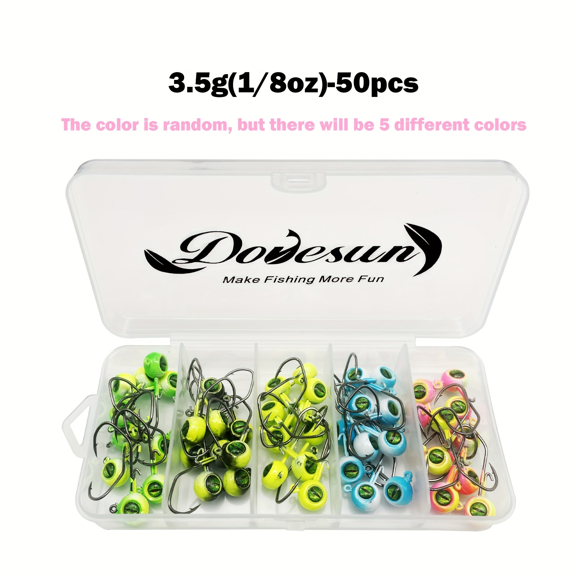 Fishing Lures – Bass, Crappie – Dovesun 50pcs Crappie Jig Heads Fishing Hooks Swimbait Head – Angler-Focused Outdoor Design for US Anglers