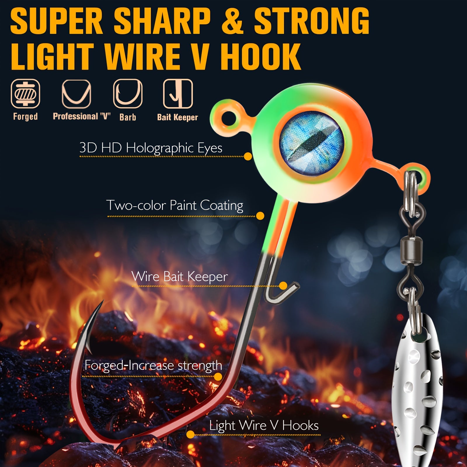 Bass Tackle Kit – Crappie – Dovesun 50pcs Crappie Jig Heads Kit Underspin Spinner Blade – Dependable Freshwater & Saltwater Use for US Anglers