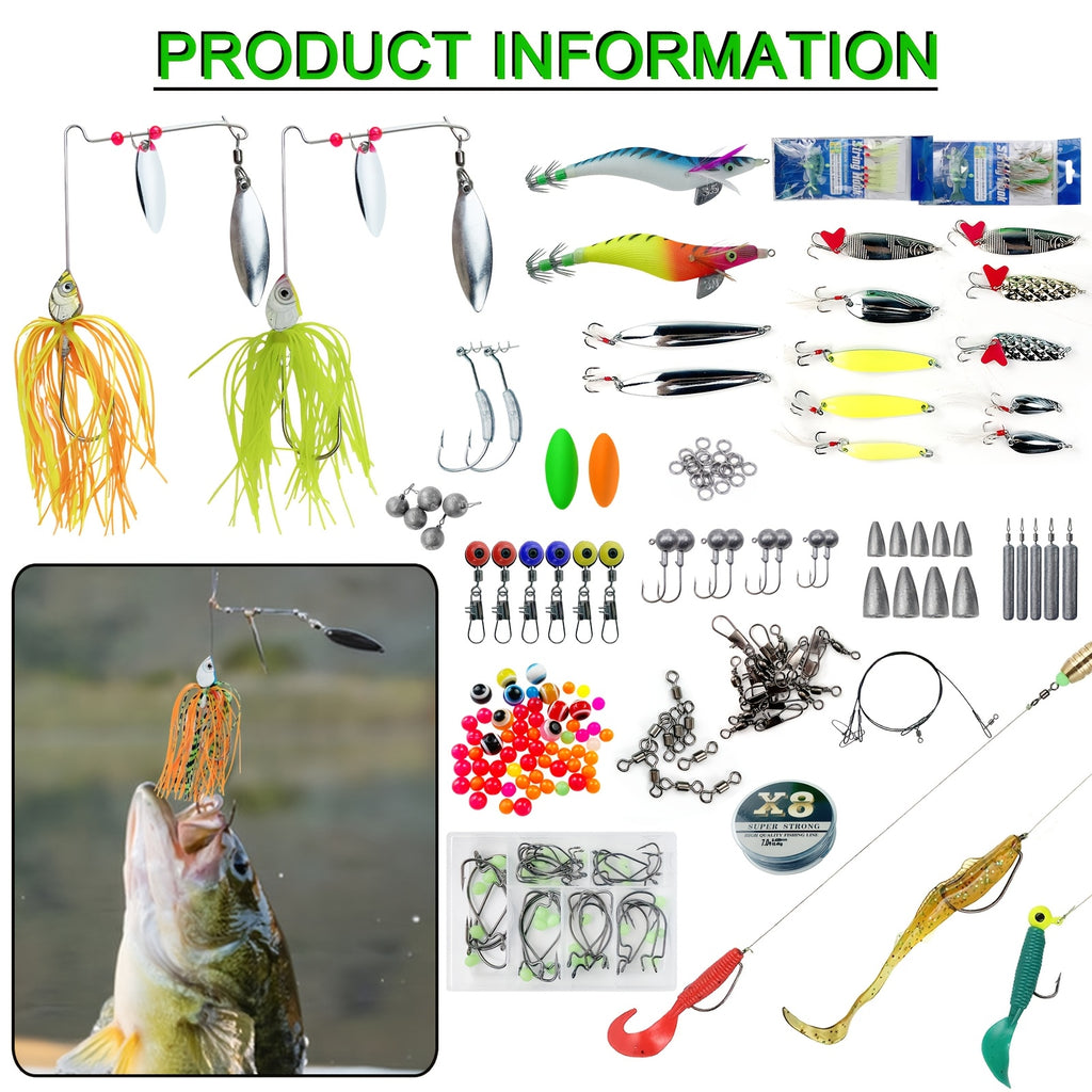 Fishing Rod Storage Bag – Saltwater, Freshwater – 353pcs Fishing Tackle Box Lures Kit Included Crankbait Minnow – Built for Weekend Anglers for US Anglers