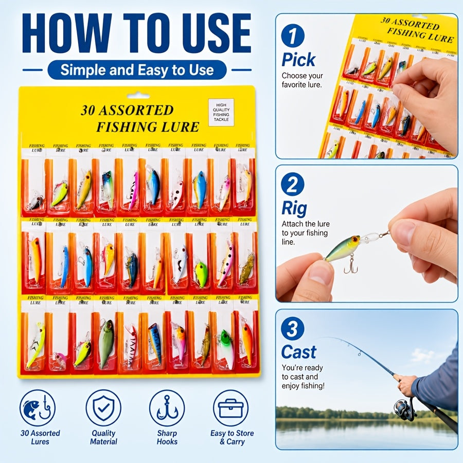 Fishing Tackle Kit – Freshwater – 30pcs Fishing Bait 1. 18 Inch Ounce Sinking Type Eyes – Angler-Focused Outdoor Design for US Anglers
