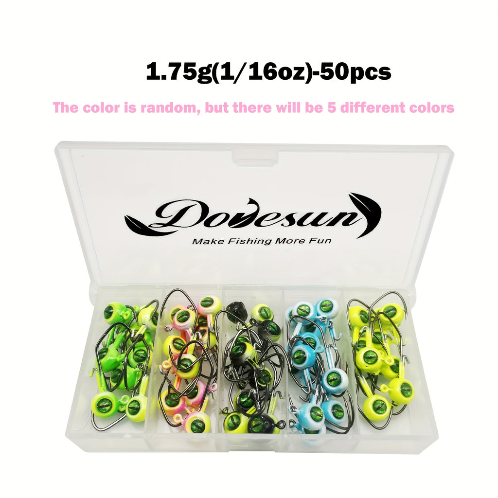 Fishing Lures – Bass, Crappie – Dovesun 50pcs Crappie Jig Heads Fishing Hooks Swimbait Head – Angler-Focused Outdoor Design for US Anglers