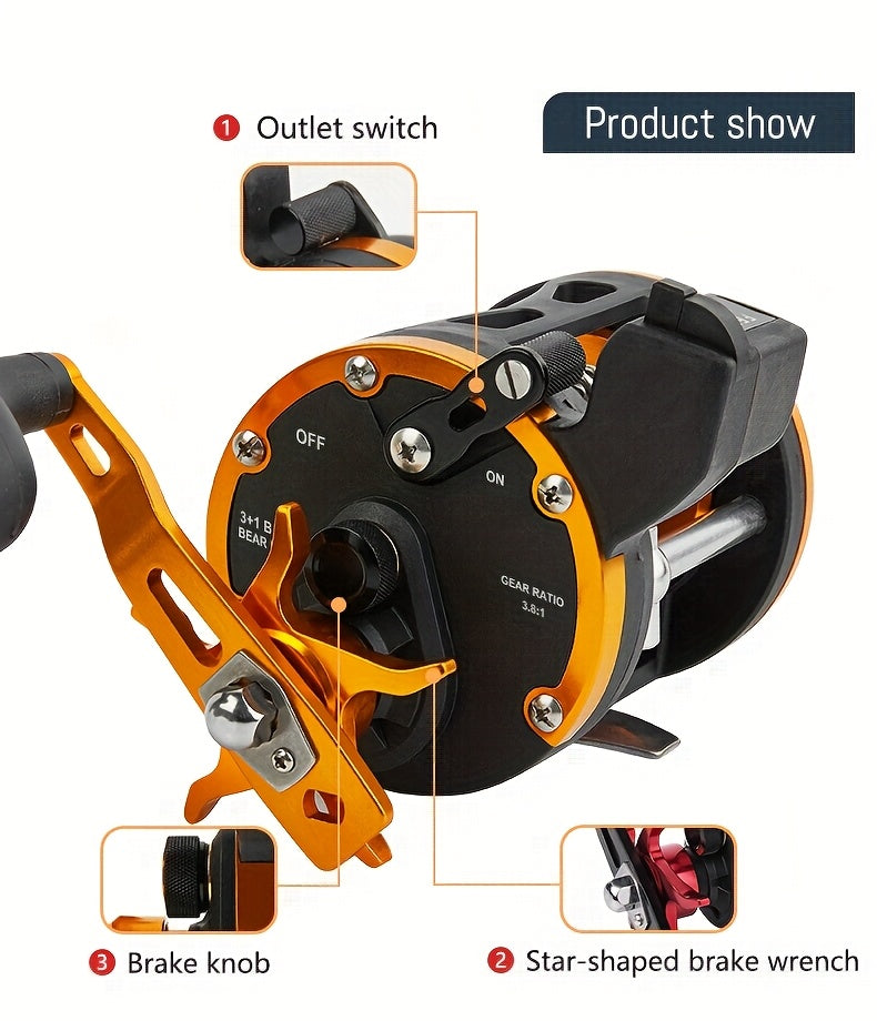 Freshwater Fishing Reel – Saltwater, Offshore – Billings Trolling Drum Fishing Reel Featuring Line Counter 1bb – Compact Tackle Solution for US Anglers