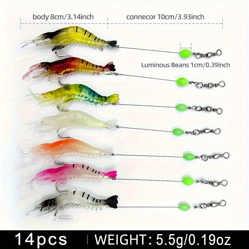 Fishing Lures – Field-Ready Performance – 14pcs Silicone Shrimp Fishing Lures 3. 15 Inch Realistic Biomimetic – Practical Gear for Every Cast for US Anglers