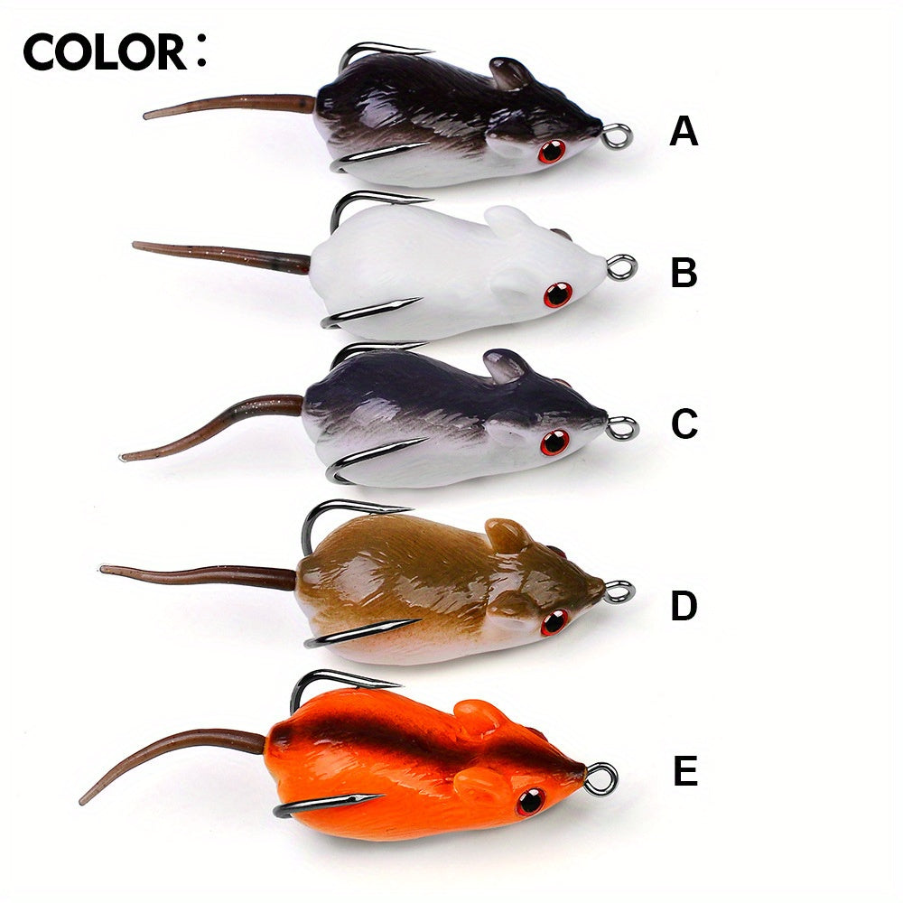 Angler Fishing Rod – Saltwater – Pack Lifelike Mouse Fishing Lures Soft Bait Built Bells – Versatile Water-Ready Design for US Anglers