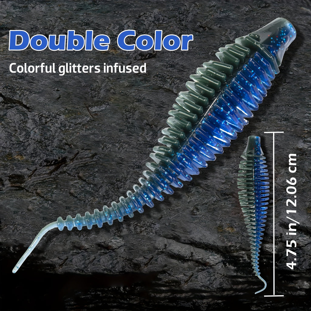 Freshwater Fishing Lures – Bass – 20pcs Soft Plastic Worms Swimbait Bass Fishing Lures 4. 75 – Dependable Freshwater & Saltwater Use for US Anglers