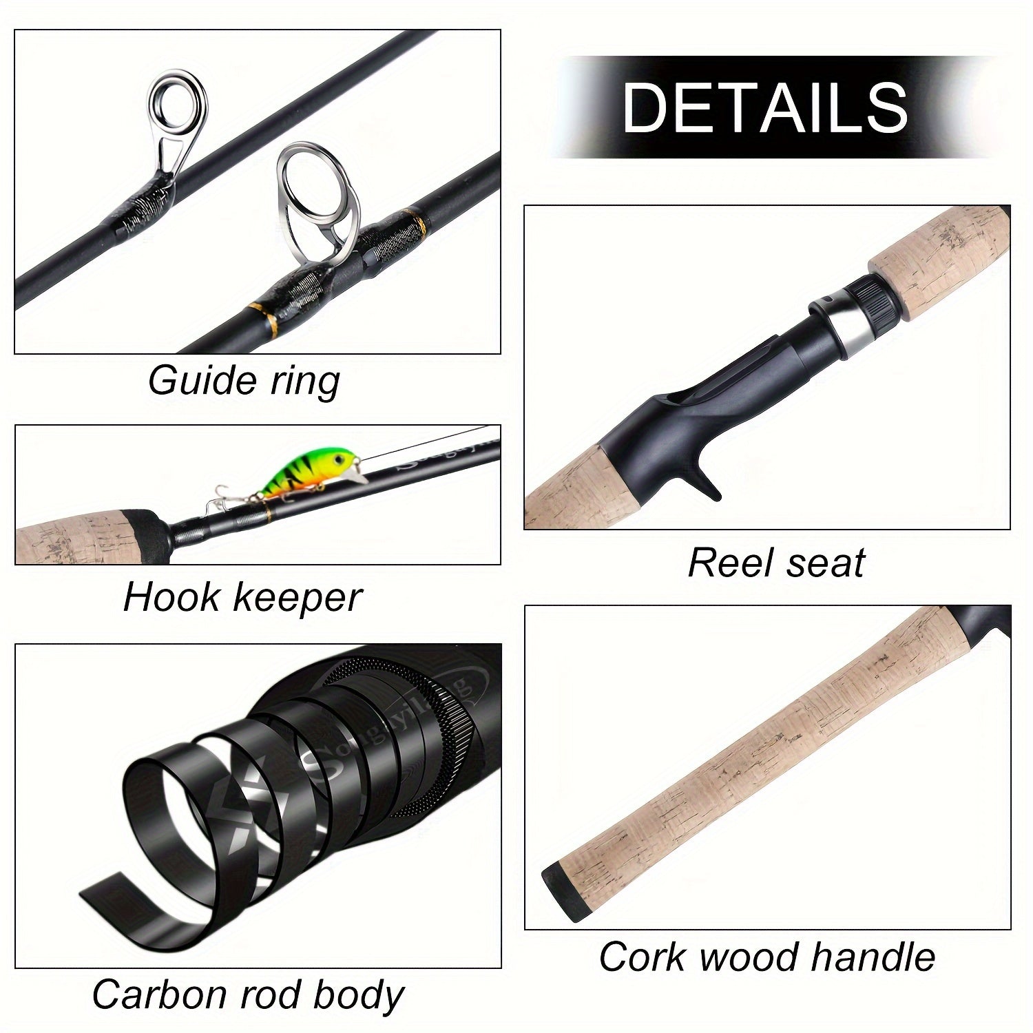 Carbon Fishing Rod – Carbon Fiber – Sougayilang Baitcasting Spinning Fishing Rod 70. 87 Inch Sections Carbon – Field-Ready Performance for US Anglers