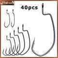 Angler Outdoor Accessory – Saltwater, Freshwater, Bass, Trout – 40pcs Ewg Offset Worm Hooks Designed Fishing Bass Trout – Field-Ready Performance for US Anglers