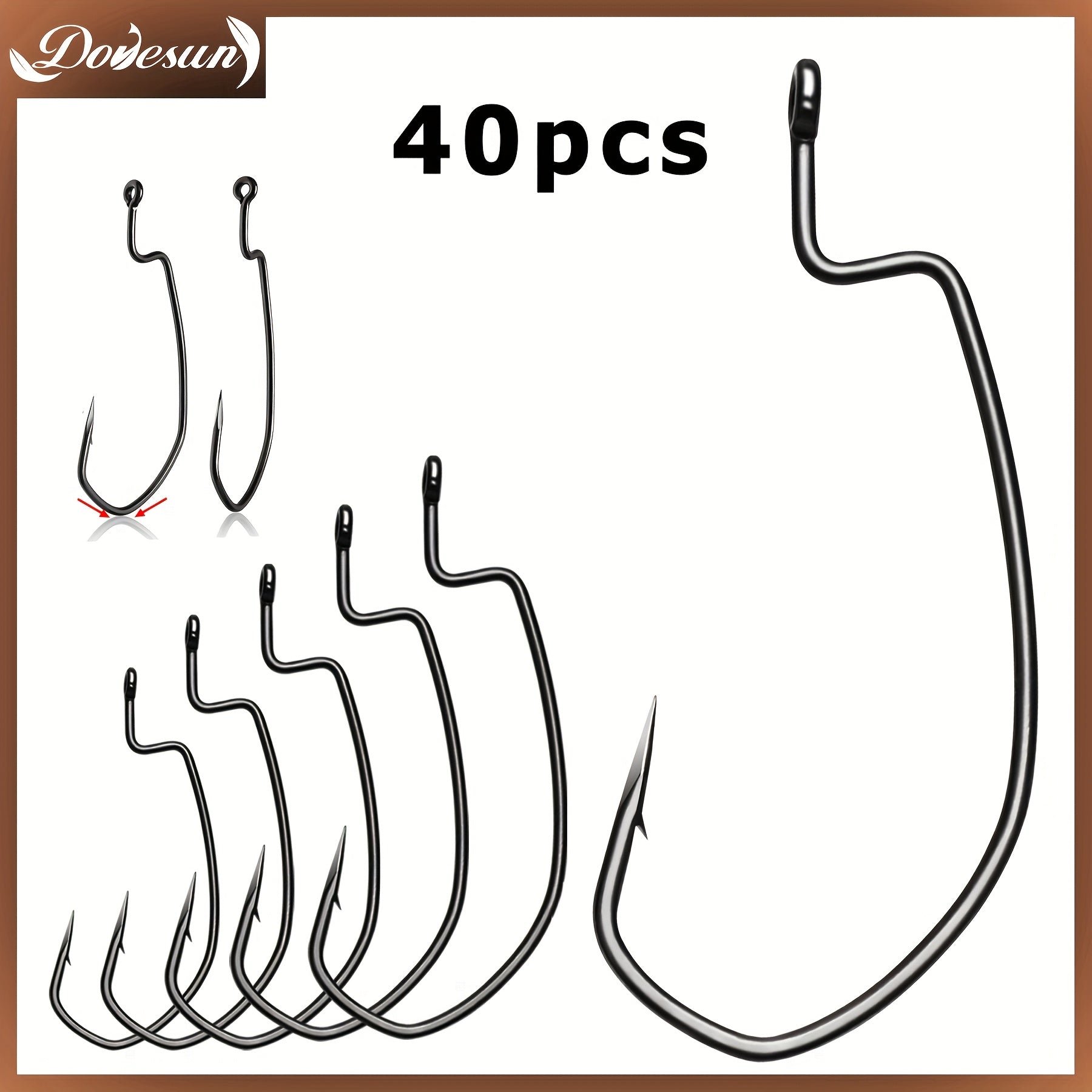 Angler Outdoor Accessory – Saltwater, Freshwater, Bass, Trout – 40pcs Ewg Offset Worm Hooks Designed Fishing Bass Trout – Field-Ready Performance for US Anglers