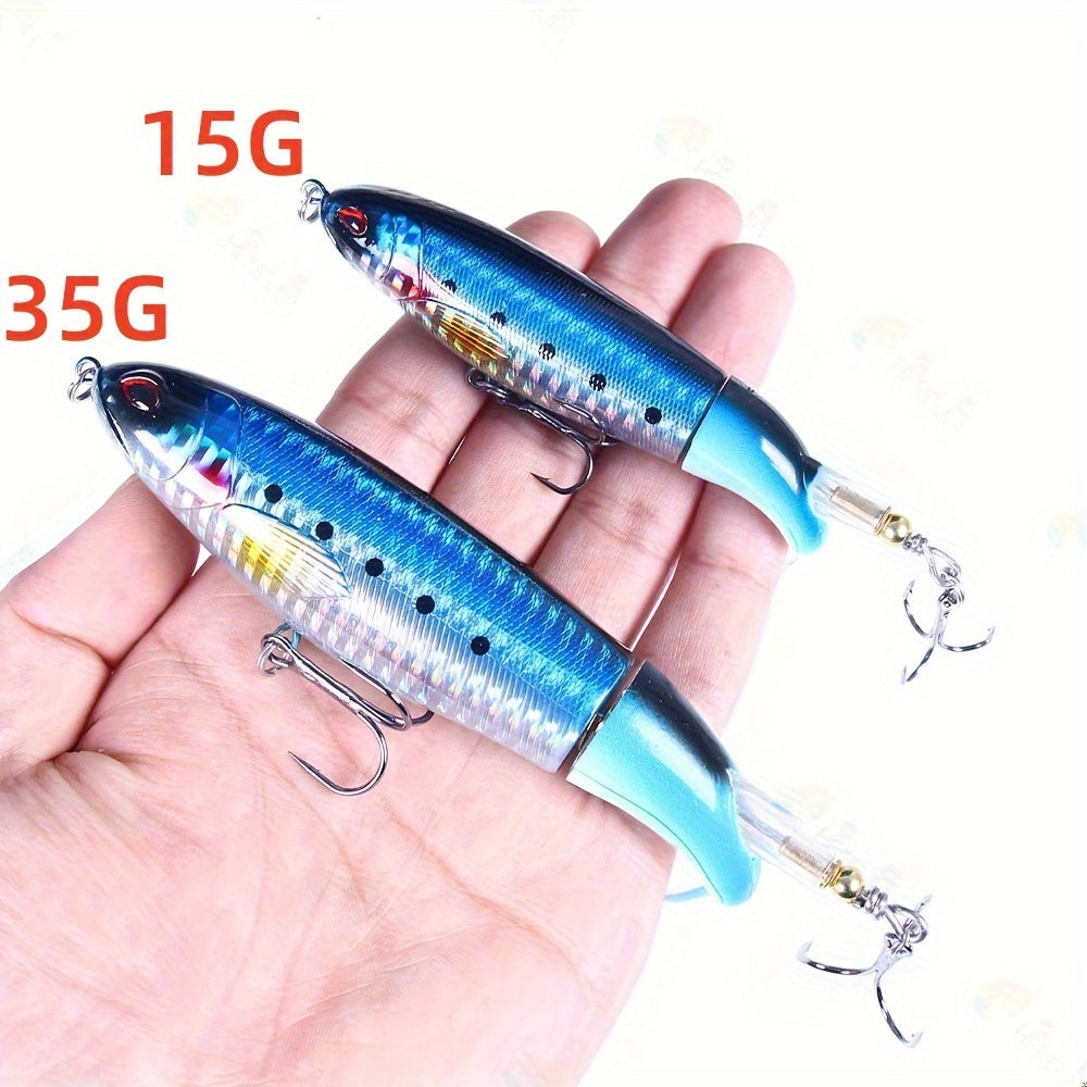 Artificial Fishing Lures – Saltwater, Freshwater, Bass – Pack Surface Fishing Lures Artificial Popper Hard Bait Crankbait – Compact Tackle Solution for US Anglers