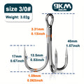 Fishing Trip Essential – Saltwater, Freshwater – 9km 50pcs Fishing Treble Hooks Brabed Sharp Triple Sea – Reliable Angler Setup for US Anglers