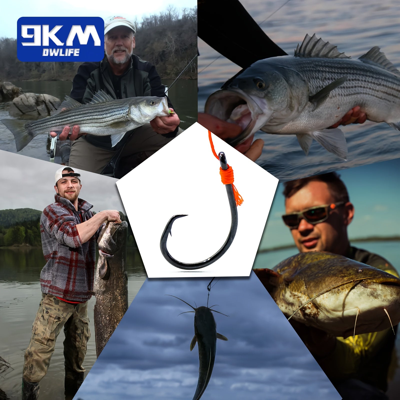 Bass Fishing Lures – Carbon Fiber, Saltwater, Bass – 9km 50pcs Fishing Circle Hooks Saltwater Catfish High Carbon – Field-Ready Performance for US Anglers