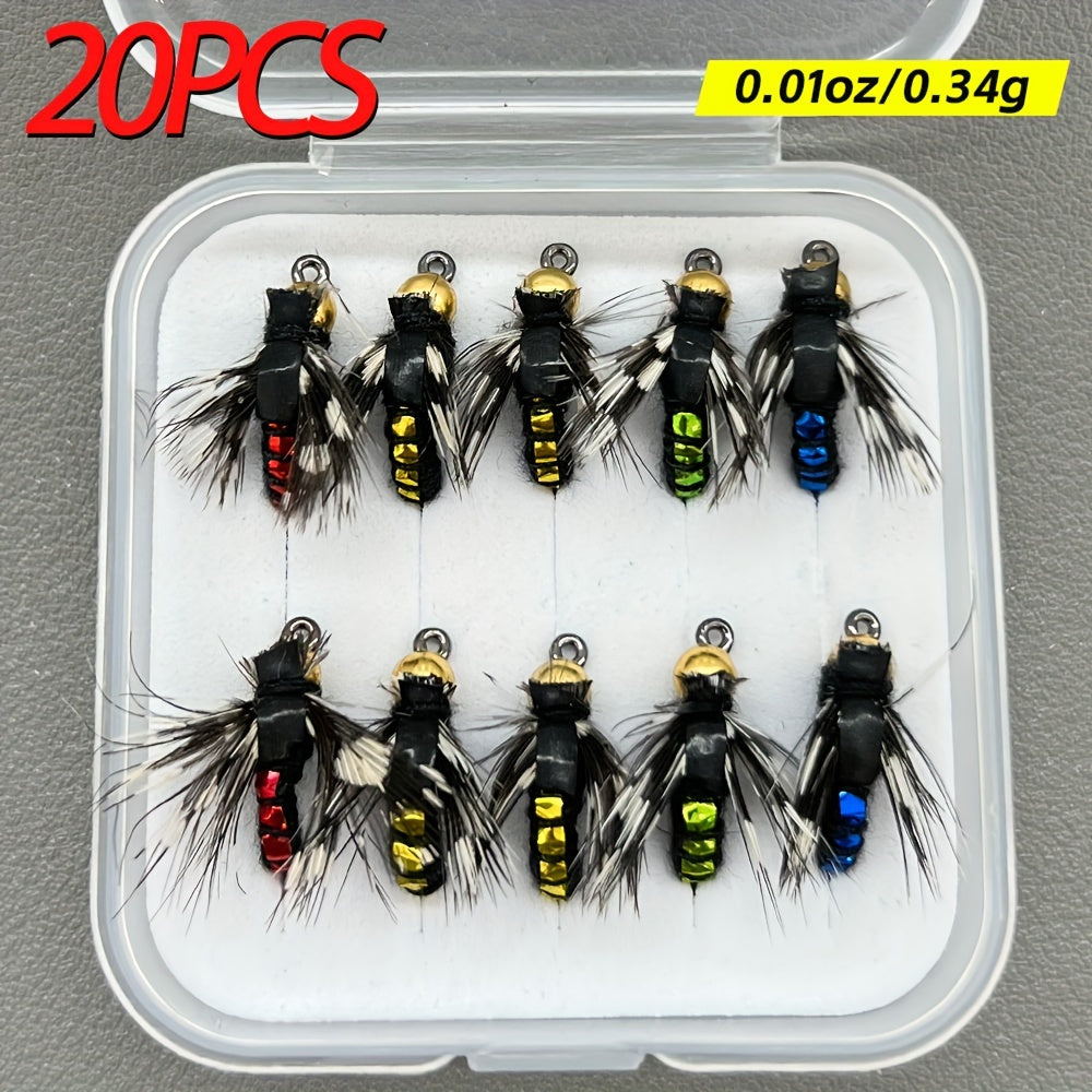 Fishing Trip Essential – Saltwater, Freshwater, Bass – 20pcs Fishing Lures Salmon Bass Carp Saltwater Freshwater Enhances – Compact Tackle Solution for US Anglers