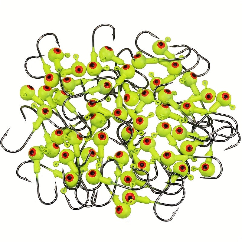 Bass Fishing Lures – Saltwater, Freshwater, Bass, Trout – 60pcs Heavy Duty Fishing Jig Heads Sharp Treble Hooks – Field-Ready Performance for US Anglers