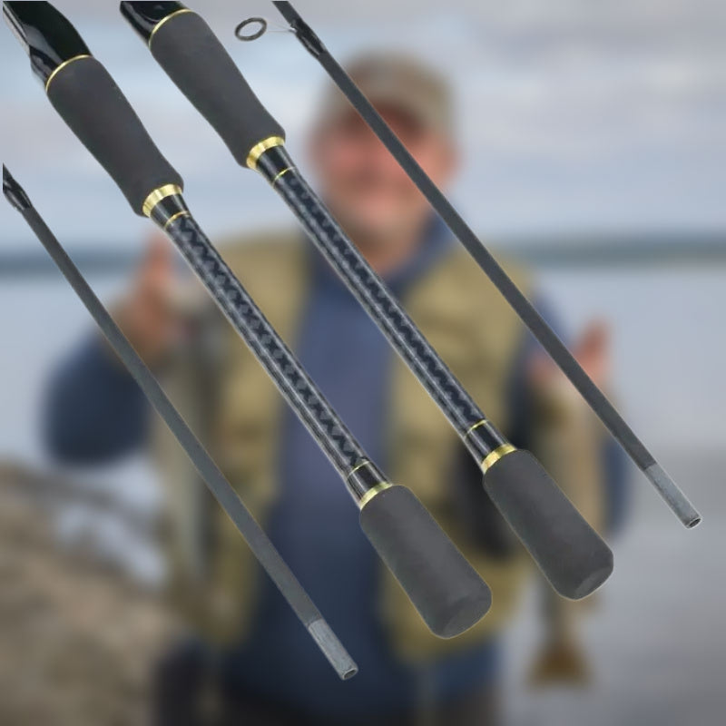 Carbon Fishing Rod – Carbon Fiber, Freshwater, Portable, Bass – Black Golden Carbon Fiber Fishing Rod Medium Fast Speed – Built for Weekend Anglers for US Anglers