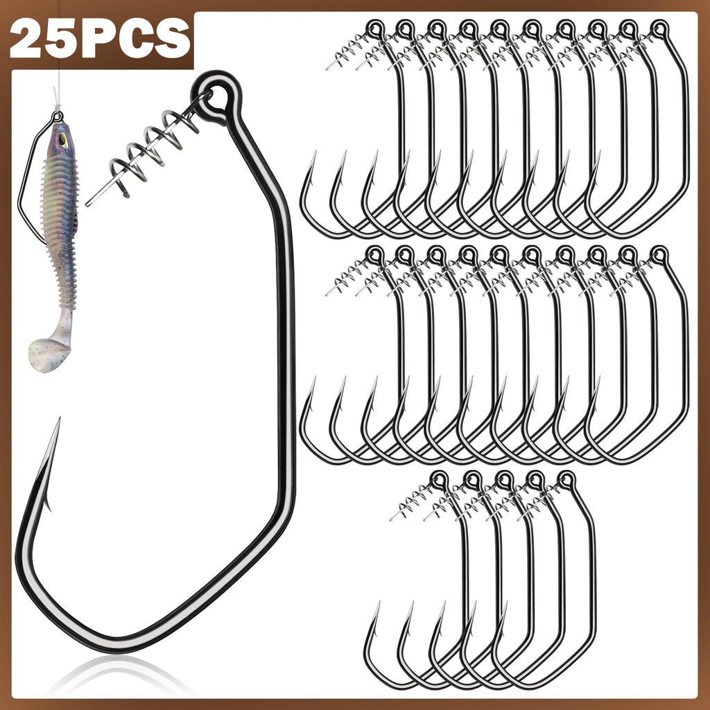 Bass Fishing Lures – Bass – 25pcs Twistlock Fishing Hooks Swimbait Bass Soft Plastic Centering – Built for Weekend Anglers for US Anglers