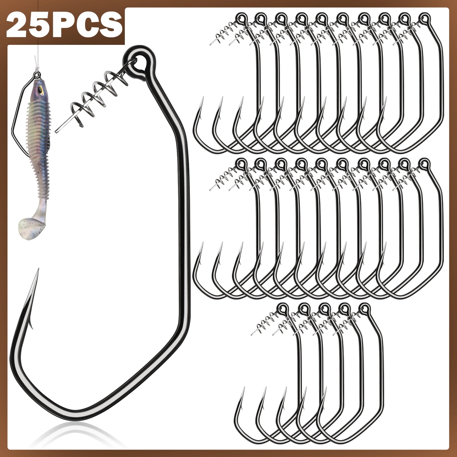 Bass Fishing Lures – Bass – 25pcs Twistlock Fishing Hooks Swimbait Bass Soft Plastic Centering – Built for Weekend Anglers for US Anglers