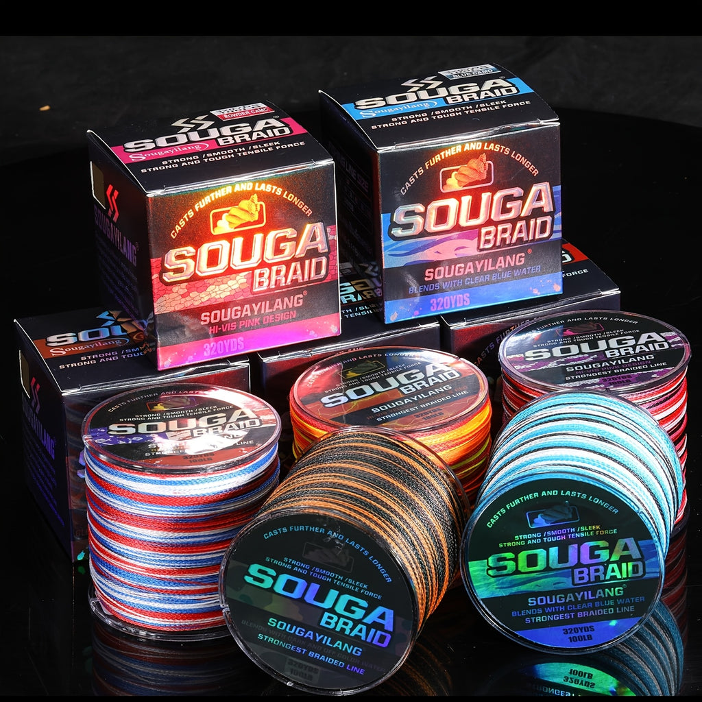 Angler Terminal Tackle – Bass – Sougayilang Ultra Durable Strand Braided Fishing Line 320yds 300m – Compact Tackle Solution for US Anglers