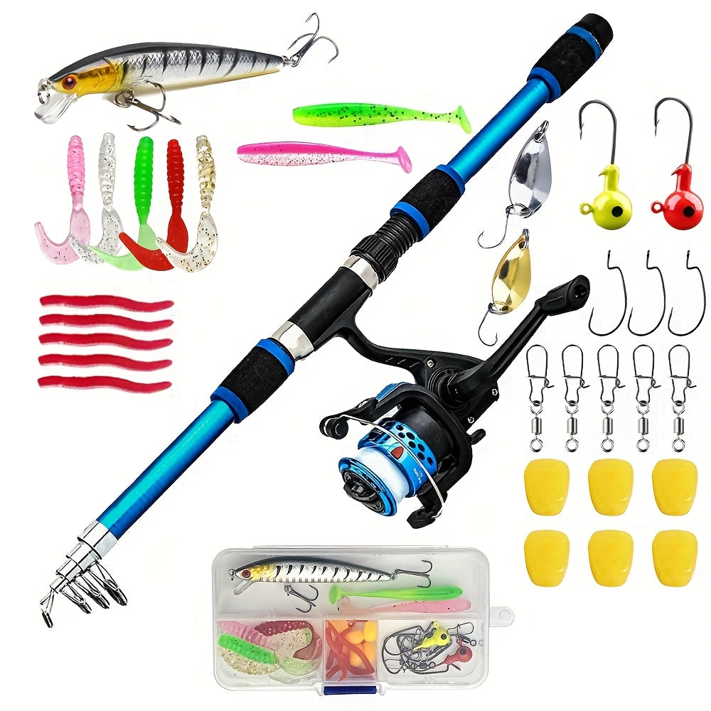 Casting Fishing Rod – Freshwater, Portable, Beginner Friendly – 70. 87 Inch Telescopic Spinning Rod Reel Combo 5. 2 Gear – Reliable Angler Setup for US Anglers