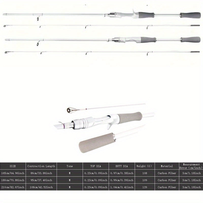Fishing Rod – Carbon Fiber – Carbon Fiber White Fishing Rod High Power Multiple Sizes – Angler-Focused Outdoor Design for US Anglers