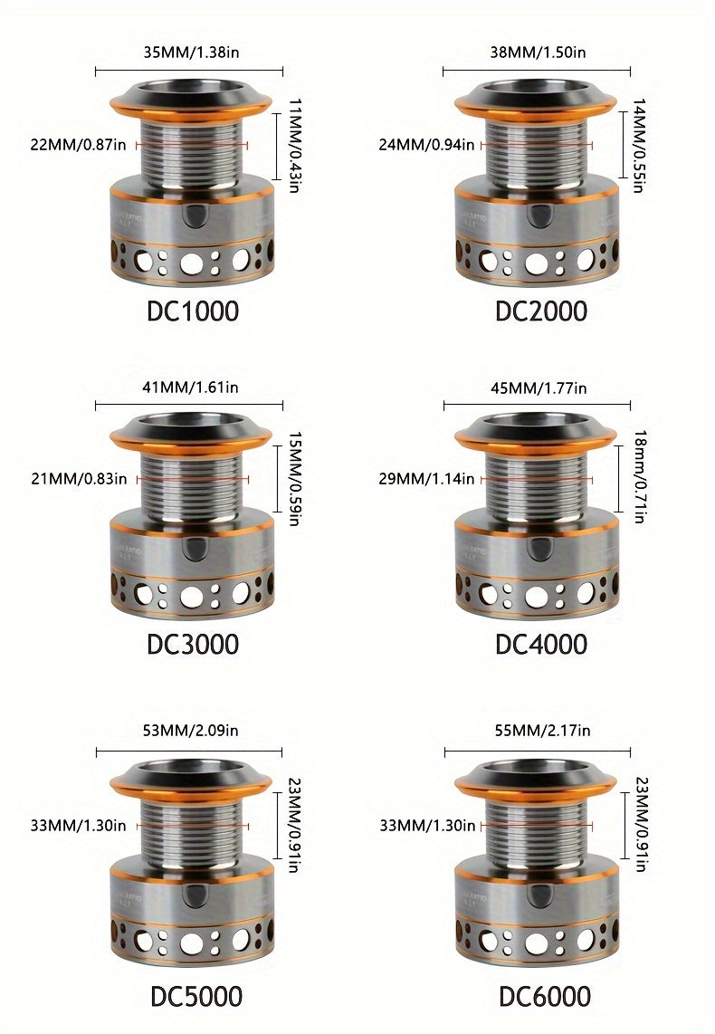 Fishing Reel – Saltwater, Freshwater – Aluminum Alloy Metal 5. 2 Gear Ratio 1000 7000 Series – Practical Gear for Every Cast for US Anglers