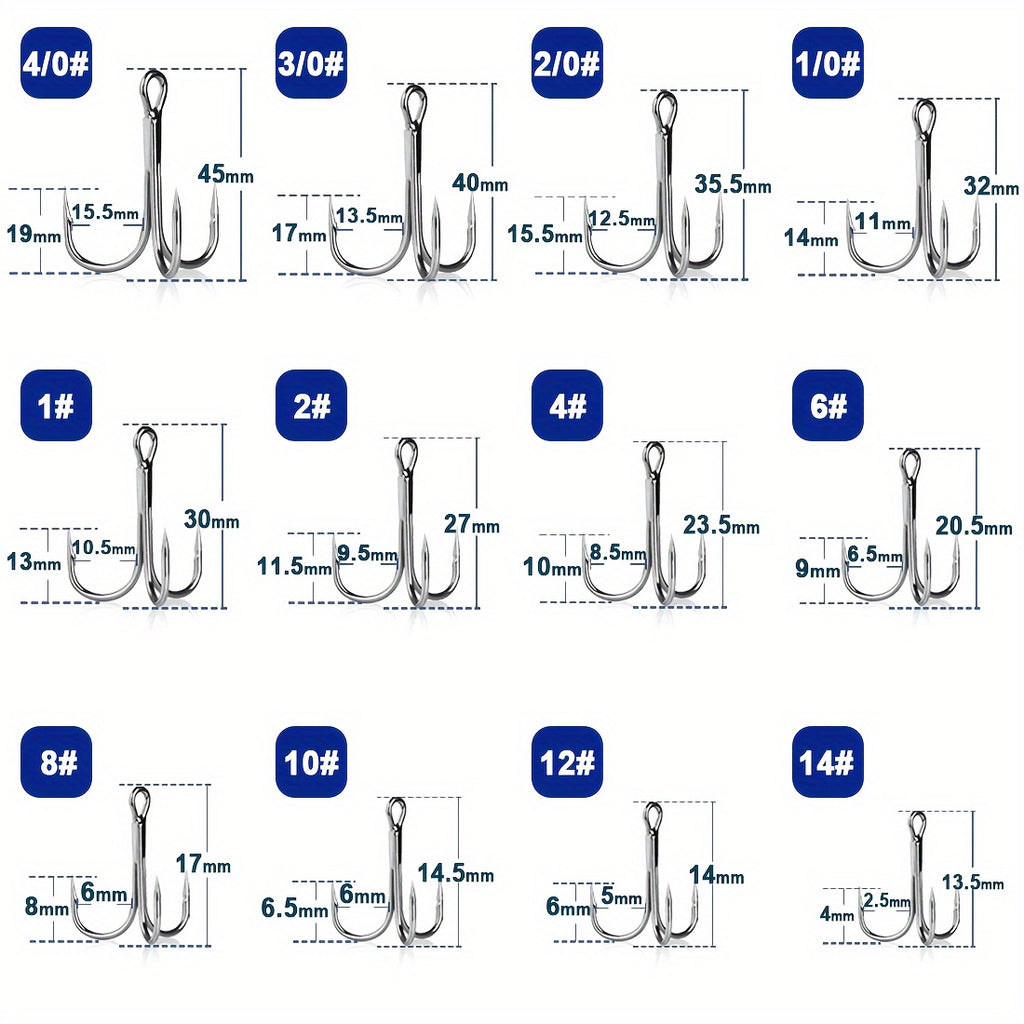 Fishing Trip Essential – Saltwater, Freshwater – 9km 50pcs Fishing Treble Hooks Brabed Sharp Triple Sea – Reliable Angler Setup for US Anglers