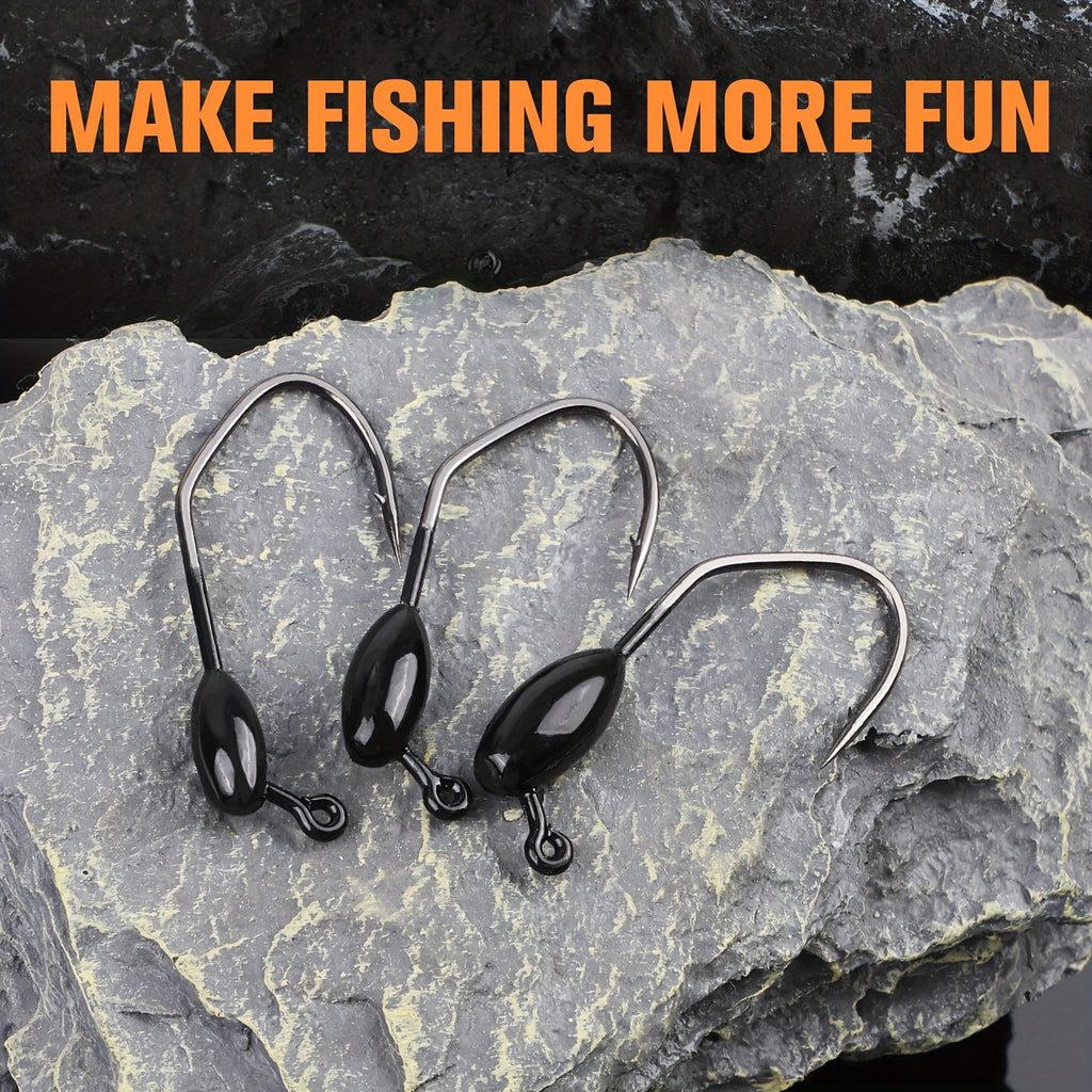 Bass Tackle Kit – Saltwater, Freshwater, Bass, Trout – Tube Jig Heads 15pcs Baits Fishing Jigs Strong Bass – Versatile Water-Ready Design for US Anglers