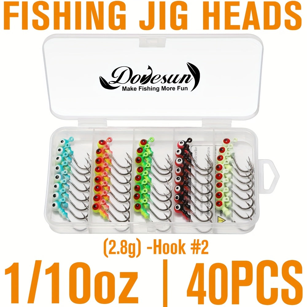 Fishing Gear Backpack – Saltwater, Freshwater, Bass, Crappie – 40pcs Crappie Jig Heads Dovesun Fishing Hooks Swimbait Head – Reliable Angler Setup for US Anglers