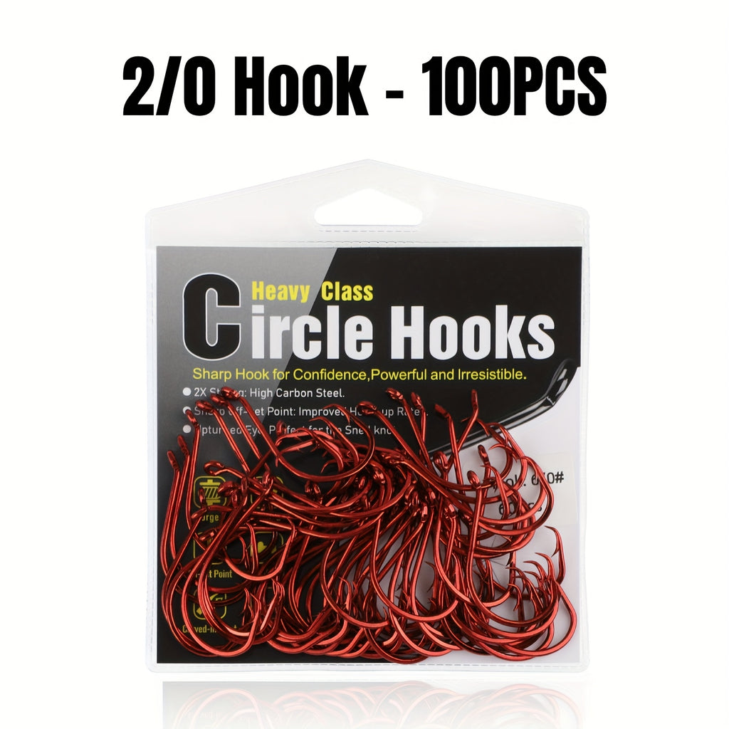 Outdoor Fishing Accessory – Carbon Fiber, Saltwater, Freshwater – 100pcs Catfish Hooks Dovesun Offset Octopus Circle High Carbon – Versatile Water-Ready Design for US Anglers
