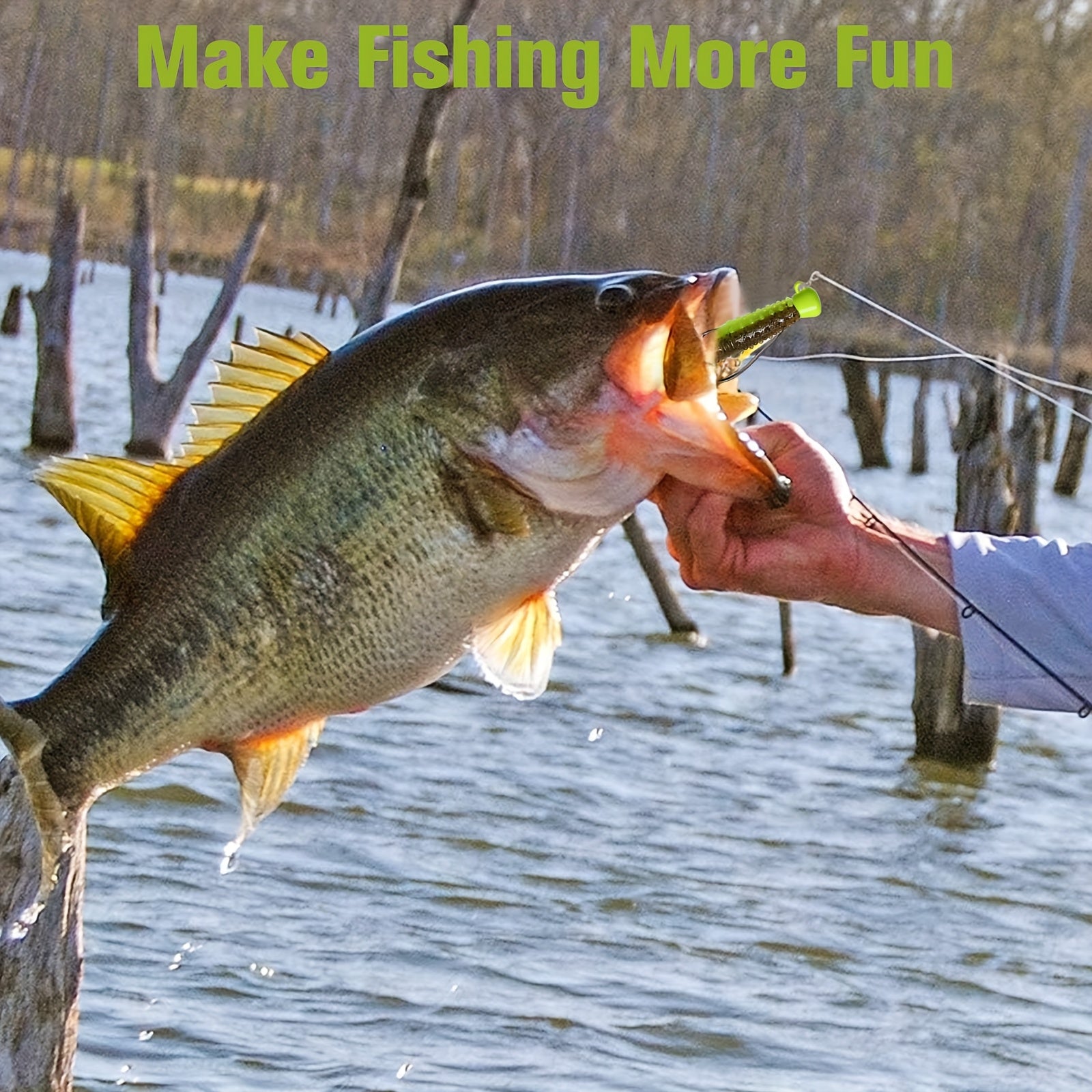 Bass Tackle Kit – Bass – Dovesun Piece Ned Rig Jig Heads Trd Worms Kit – Versatile Water-Ready Design for US Anglers, Freshwater and Saltwater Fishing Equipment