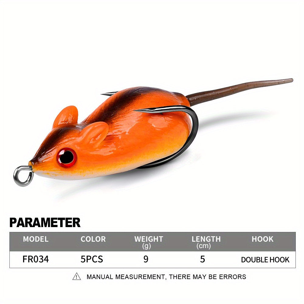 Angler Fishing Rod – Saltwater – Pack Lifelike Mouse Fishing Lures Soft Bait Built Bells – Versatile Water-Ready Design for US Anglers