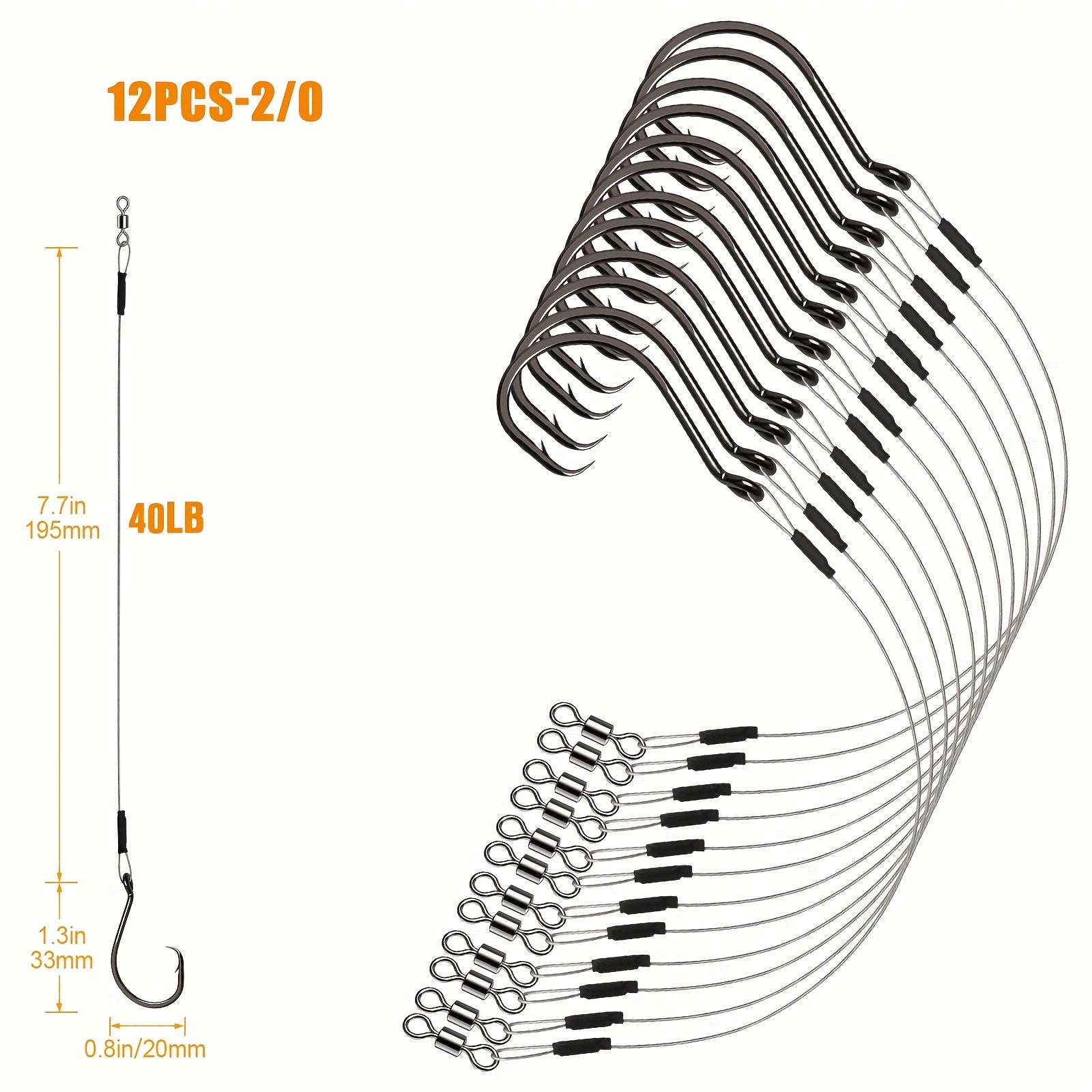 Artificial Fishing Lures – Saltwater, Bass – Dovesun 12pcs High Quality Circle Hooks Rigs Saltwater Steel – Reliable Angler Setup for US Anglers
