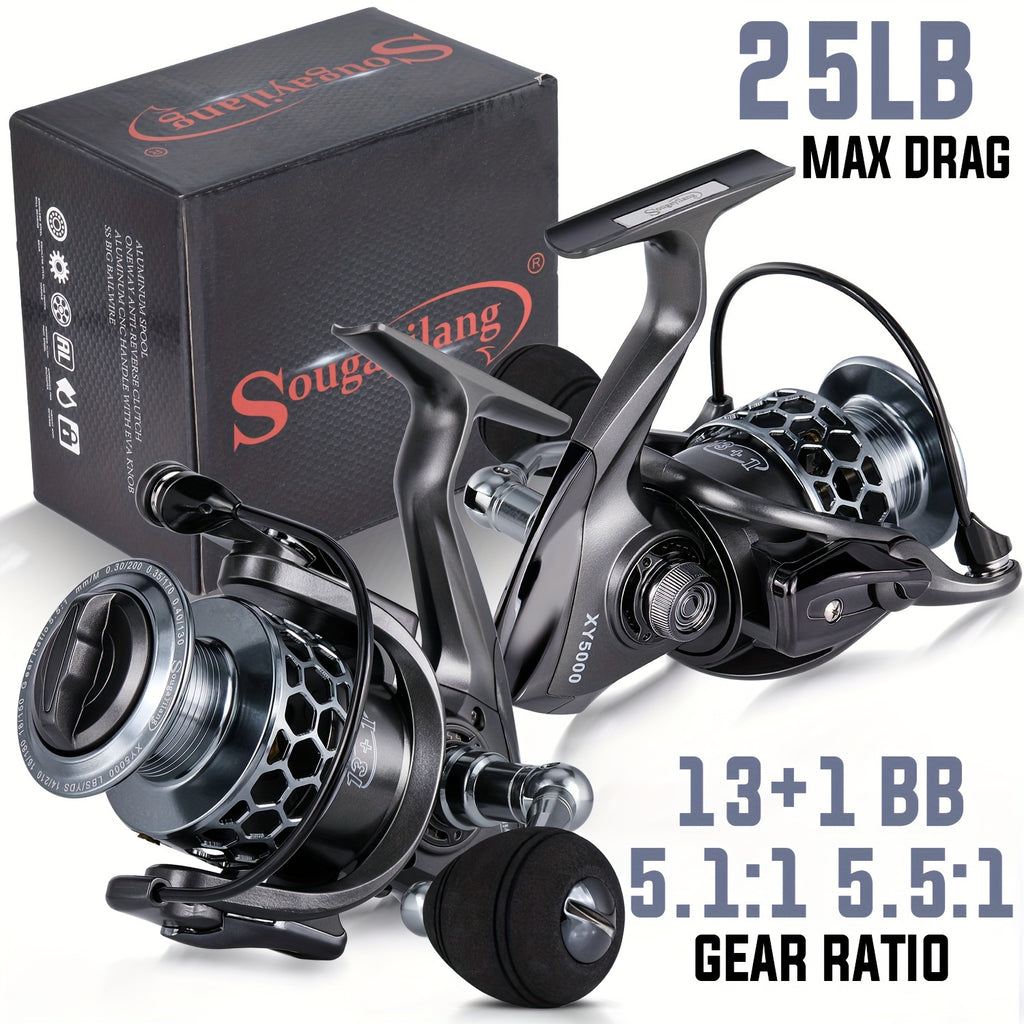 Angler Fishing Reel – Lightweight – Sougayilang Fishing Reel 1bb 5. 5 Lightweight Ultra Aluminum Spinning – Built for Weekend Anglers for US Anglers