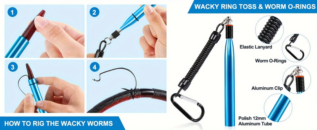 Fishing Gear Backpack – Bass, Trout, Rechargeable – 133pcs Wacky Worm Fishing Lure Featuring Soft Plastic Worms – Compact Tackle Solution for US Anglers