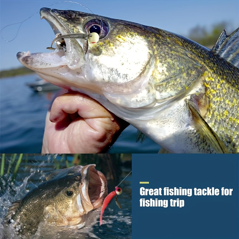 Fishing Lure Kit – Bass, Trout, Crappie – Underspin Jig Heads Spinner Glow Dark Fishing Hooks Crappie – Built for Weekend Anglers for US Anglers