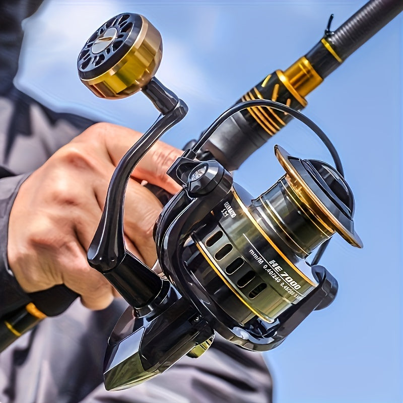 Angler Fishing Reel – Saltwater, Freshwater – Huapuda 1pc He6000 7000 Spinning Reel Metal Cup Rocker – Field-Ready Performance for US Anglers