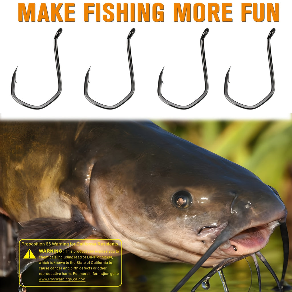 Fishing Trip Essential – Versatile Water-Ready Design – Doveusn 40pcs Catfish Hooks Offset Octopus Circle – Compact Tackle Solution for US Anglers