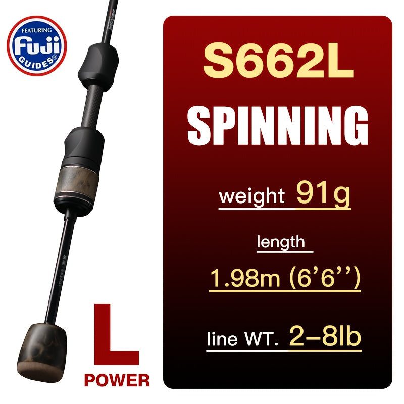 Angler Fishing Rod – Carbon Fiber, Lightweight – Seasir Stream Solid Wood Fishing Rod Fuji Guide Rings – Dependable Freshwater & Saltwater Use for US Anglers
