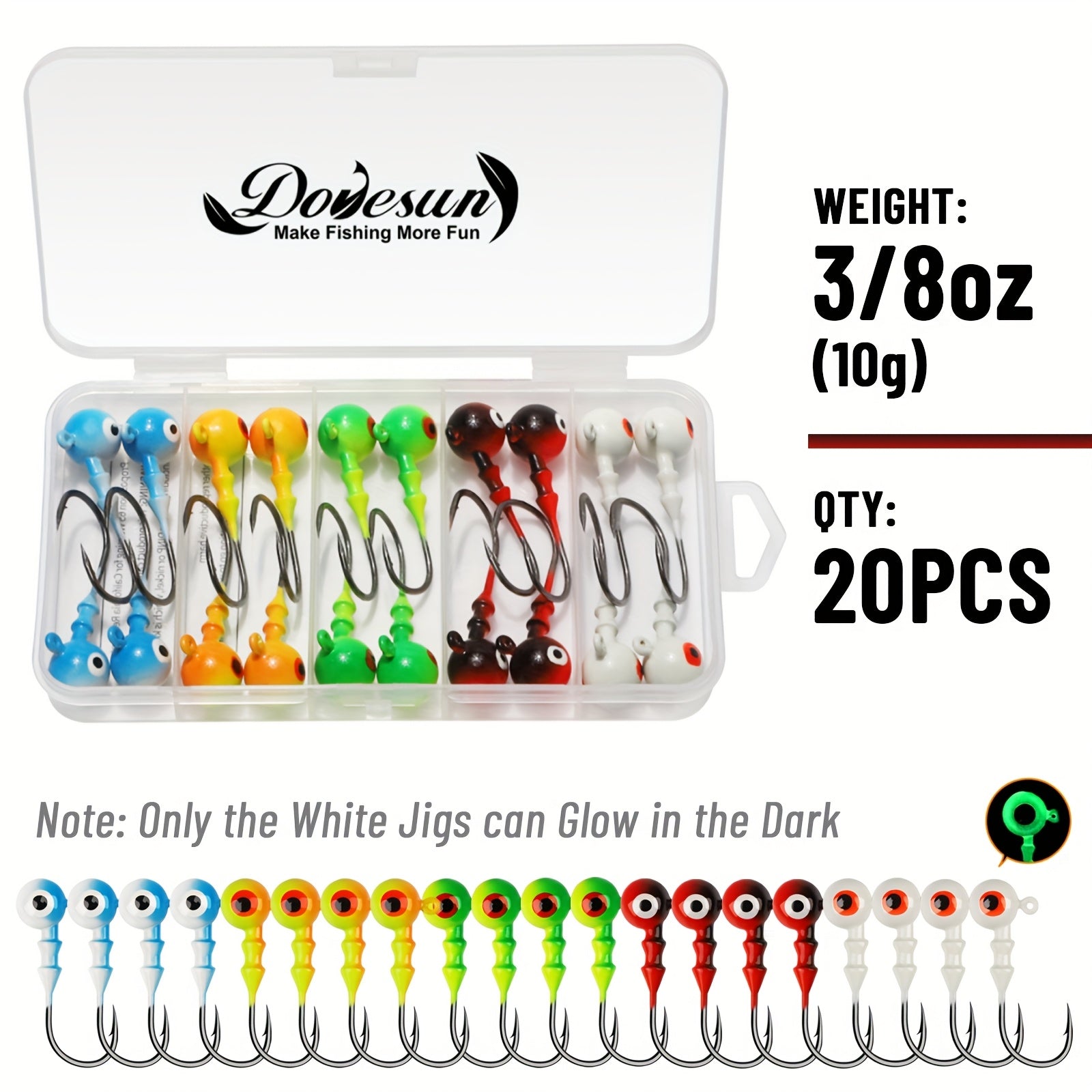 Fishing Rod Storage Bag – Bass, Trout, Crappie – Dovesun 40pcs Crappie Jig Heads Jigs Fishing Trout Walleye – Field-Ready Performance for US Anglers
