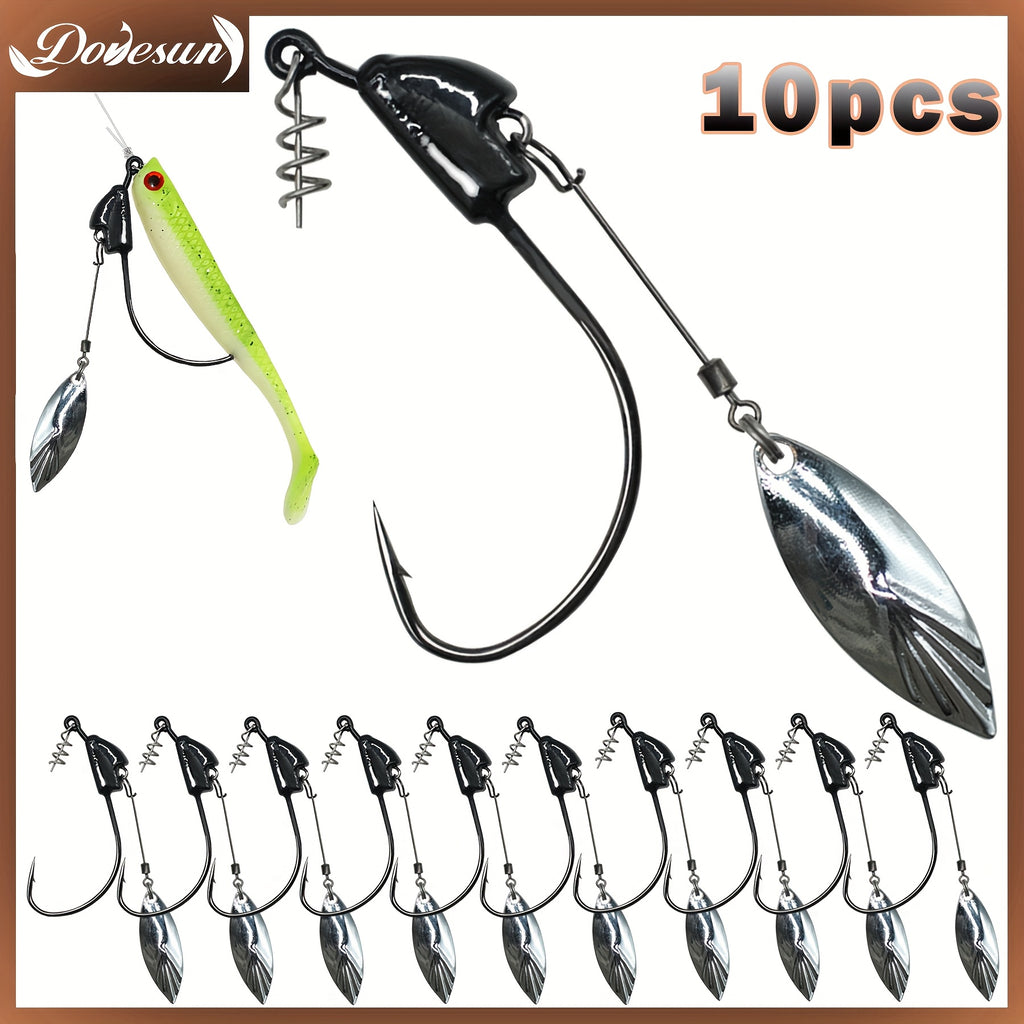 Freshwater Fishing Lures – Saltwater, Freshwater – Dovesun 10pcs Swimbaits Jig Head Underspin Weighted Swimbait Hooks – Versatile Water-Ready Design for US Anglers
